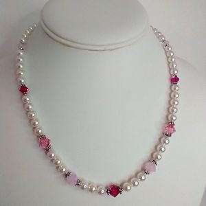 Women's Swarovski crystal faux pearl necklace